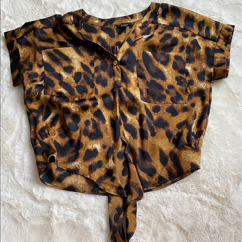 Silky Leopard Print Blouse